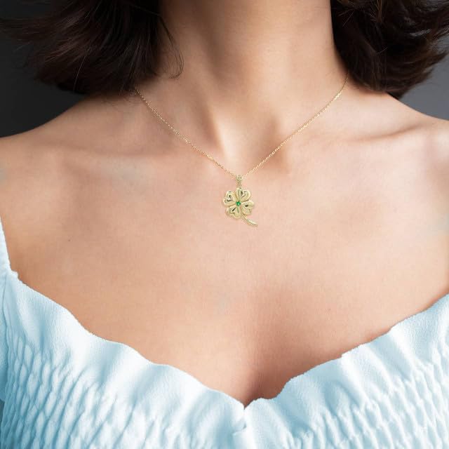 Clover Leaf Pendant With Chain 14K Gold - Image 2