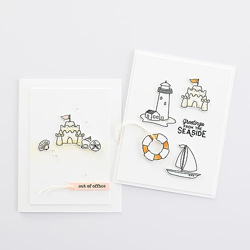 Ellen Hutson, Essentials by Ellen, Seaside Stamp & Die Set Combo, Stamping, Papercrafts, Card Making, Scrapbooking, DIY, Nautical, Summer, Beach, Lighthouse, Boat by Ellen Hutson - Image 5