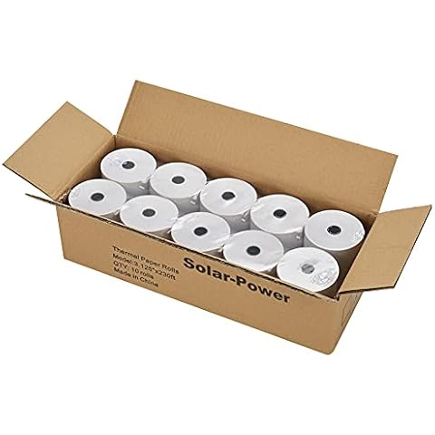 Solar-Power 3 1/8 Thermal Paper 10 Rolls for POS Cash Register Receipt Paper Roll 1-Ply Bond((3-1/8 inch x 230 feet) Cover