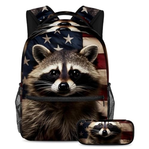 Cartables drapeau américain (lot de 2) pour garçons et adolescents, sacs à dos multicolores