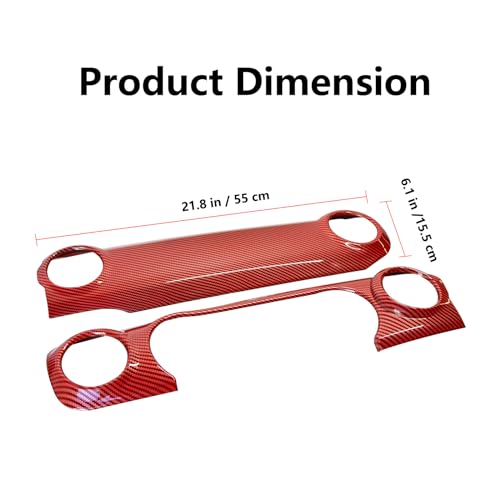 Center Console Trim Dashboard Panel Cover for Jeep Wrangler JL JLU & Gladiator JT 2018-2023 Decorative Interior Accessories (Red)