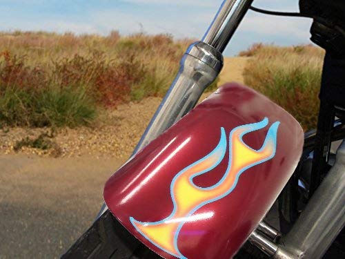 Flame Decals - Old School - Airbrushed Fire w/Glacier (Blue