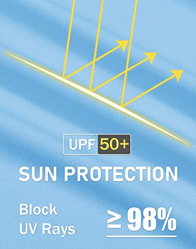 Boladeci Hiking Shirts Women Upf 50 Sun Protection Long Sleeve Clothing V Neck Tops Summer Uv Spf Shirts Tops Rash Guard T-Shirts Xl Light Blue thumb #6