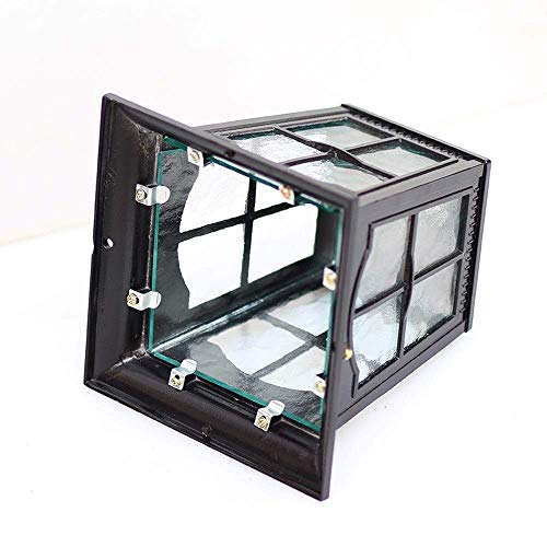 Mur de mur extérieur étanche avec diffuseur verre carré et support E27 rétro - 5