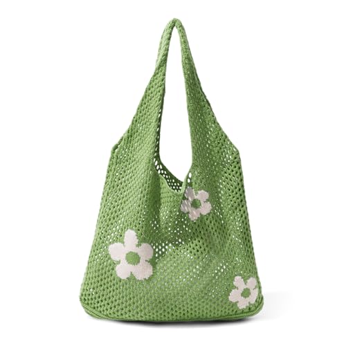 Image of PALAY Crochet Tote Bag Shoulder Bag Floral Hand Bag Hollow Out Bag Casual Tote Bag Multi-Purpose Crochet Travel Tote Bags for Women Office Use, College