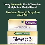 Nature's Bounty Melatonin, Sleep3 Maximum Strength 100% Drug Free Sleep Aid, L-Theanine & Nighttime Herbal Blend Time Release Technology, 10mg, 30 Tri-Layered Tablets - Image 3