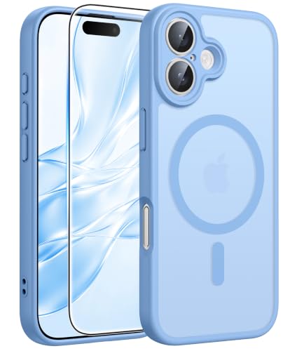 Image of FNTCASE for iPhone 16 Plus Case Light Blue: Compatible with MagSafe