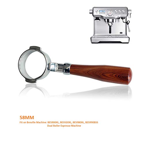 Premium 58Mm Bottomless Naked Portafilter, Compatible With Breville Bes900Xl, Bes980Xl, Bes990Bss Dual Boiler Espresso Machine Replacement Parts, Not Include Filter Basket #TOP1