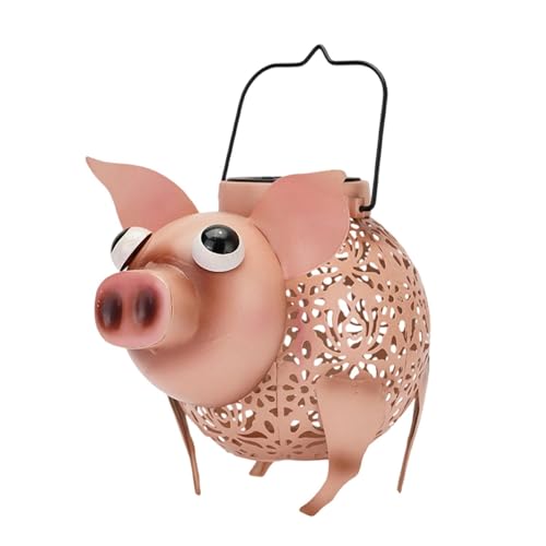 Fenteer Solarleuchte für den Garten, Schwein, Dekoration für den Außenbereich, Hängelaterne in Tierform, Terrassendekoration, Ornament, Bauernhof, Fenteer Solarleuchte für den Garten, Schwein, Dekoration für den Außenbereich, Hängelaterne in Tierform, Terrassendekoration, Ornament, Bauernhof,