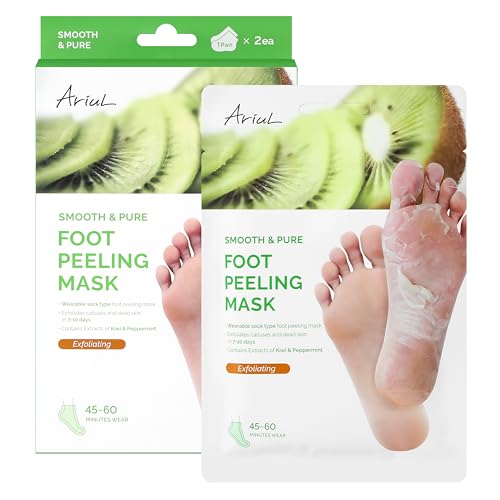 Image of Ariul Smooth & Pure Foot Peeling Mask (1 Pair) Korean Exfoliating Foot Mask Socks for Dead Skin & Callus Removal, AHA BHA Foot Peel Treatment for Dry Cracked Feet, Soft Smooth Foot Care Mask (Kiwi)