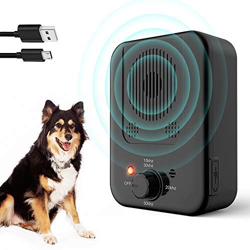 Bark Control Device - Mini Anti Barking Device Outdoor Ultrasonic Dog Sonic Dog Bark Stop Repellent Anti Bark Deterrents Silencer Devices USB Rechargeable, 32 Ft Effective, 100% Pet & Human Safe