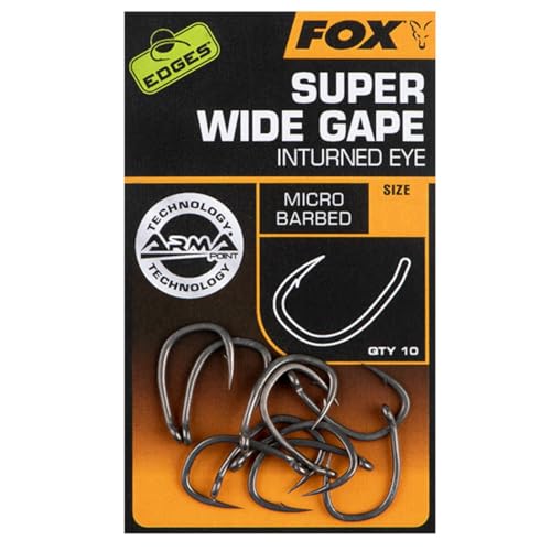 Fox Edges Armapoint Super Wide Gape Inturned Eye Hooks - 10 Haken, Größe:4