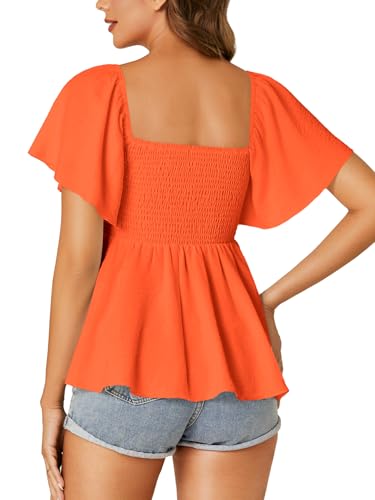 Image of LYANER Women's Square Neck Cute Peplum Top
