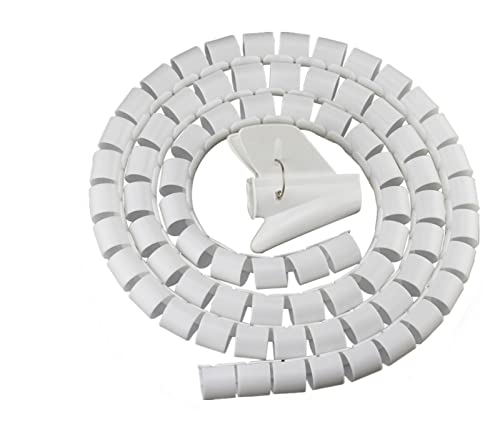 1/2M Elastyczna zwijarka na kabel - Organizer do kabli Rurka do przechowywania drutu Odporna na zgryzienie Ochraniacz na przewód Zwijacz Biurko Tidy Akcesoria do kabli /425(28mm X 1m White)