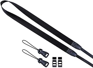 VKO Slim Camera Strap, Quick Release Camera Neck Shoulder Strap Compatible with Sony Nikon Canon Fuji Medium DSLR SLR Mirrorless Cameras Strap Black