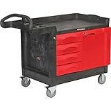 Rubbermaid Commercial Products TradeMaster Tool Storage Utility Cart, 4 Drawers + Cabinet, Small,...