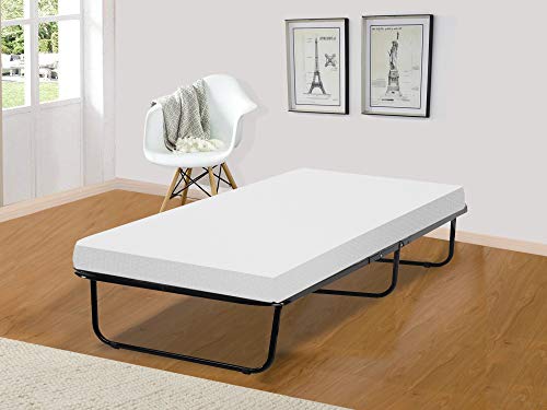 Spinal Solution Fully Assembled Portable Folding Cot Bed With Mattress, Twin, Beige - Thumbnail 4