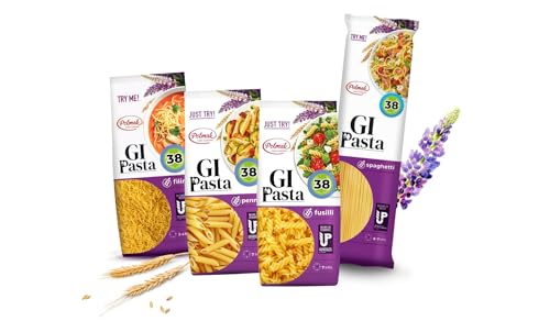 Fusilli Nudeln für Diabetiker & Low Carb | Hergestellt aus Hartweizen | Low-Carb-Diät | Glykämischer Index 38 (6er pack)