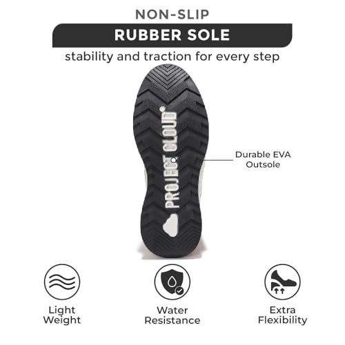 Project Cloud Waterproof Snow Boots for Women - Memory Foam Insole Non-Slip Womens Snow Boots & Winter Shoes with Shoe Lace - Lightweight Indoor Outdoor Shoes