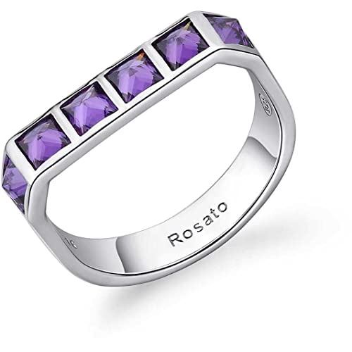 Bague pour femme en argent sterling 925 de prestige Rosato Cubica