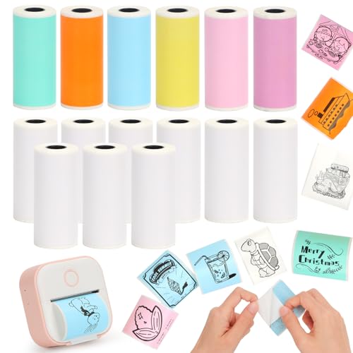 HUIJUTCHEN 15[ ~jMXebJ[p 53 x 28mm JtȃCNX ȔSp Phomemo T02/M02/M02X/M02S x[J[v^[Ή ʐ^AADIYAp