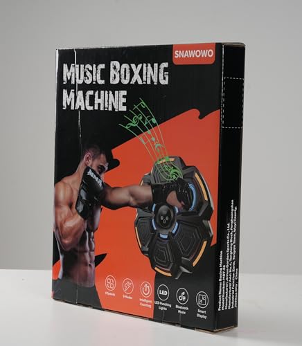 snawowo Music Boxing Machine für Erwachsene - LED Licht Bluetooth Musikboxing Maschine mit Boxhandschuhen Elektronische Boxmaschine mit Musik Boxen mit 9 Geschwindigkeitsmodi und Zählmodus (Schwarz)