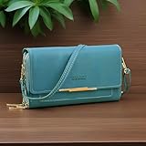 女性用スモールクロスボディバッグ、レザーウォレット、女性用クレジットカード財布、調節可能なショルダーストラップ付きハンドバッグ。, ブルー, S