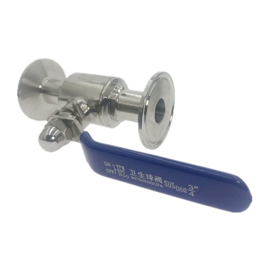 conexión rápida de la válvula de Bola, 3/4" 19mm 304 Stainless Steel Sanitary Ball Valve Tri Clamp Ferrule Type, For Homebrew Diary Product