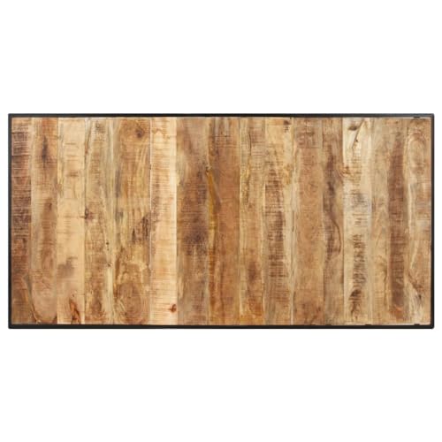 Mesa de comedor de madera de mango 180x90 cm con patas de hierro 5