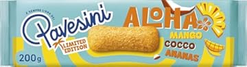 Pavesi Pavesini Aloha, Biscotto Tropicale per Colazione o Merenda, Confezione da 8 Pack da 200g