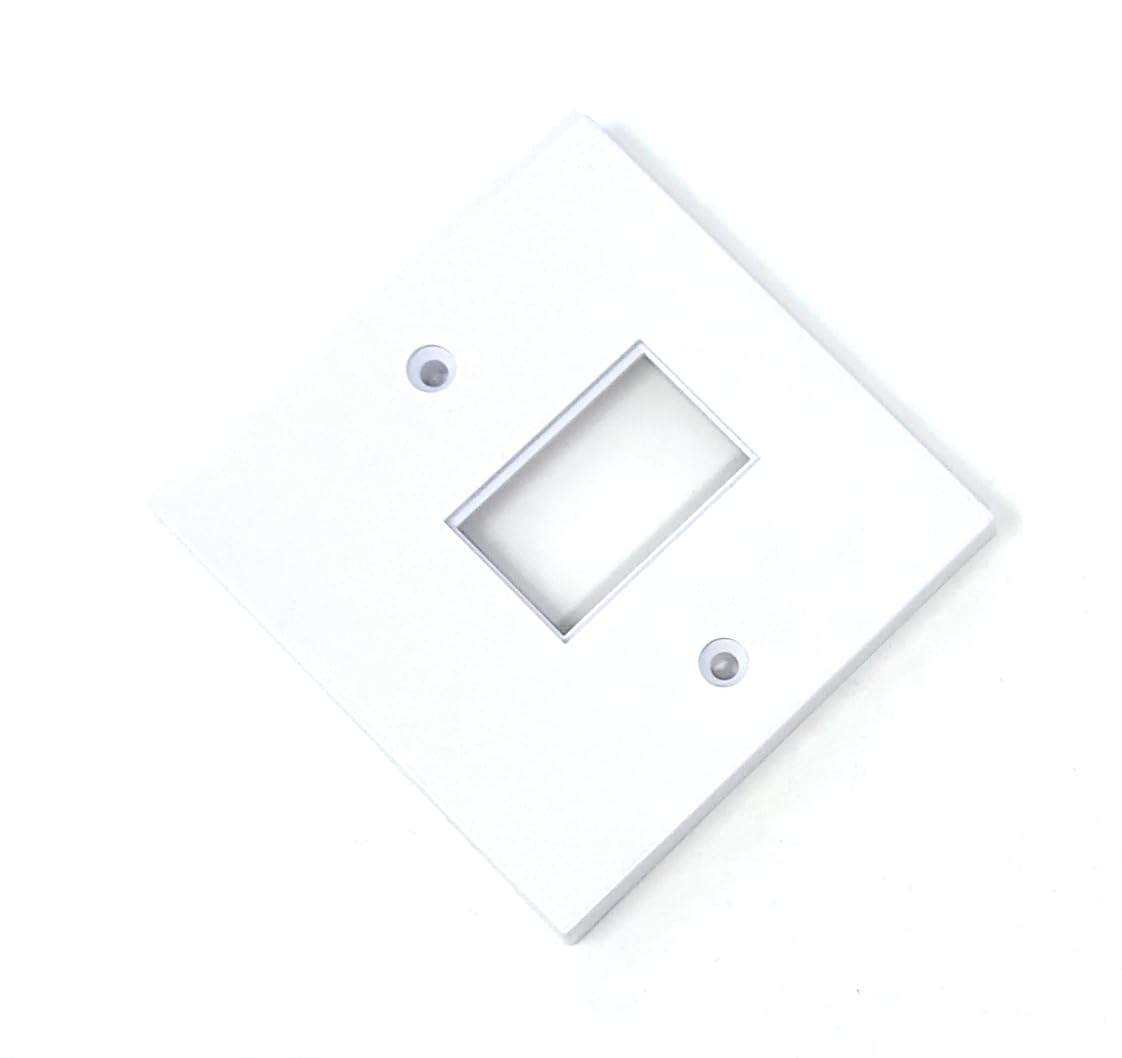 Drut White Euro Module Wall Plate Faceplate Frame With Screws – Compatible With Standard Euro Uk Modules (Single Gang 1 Port)