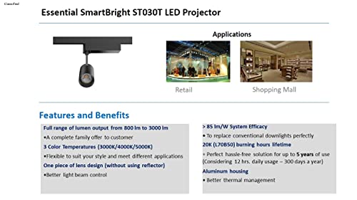 Image of PHILIPS Track Light 23 WATT Black Body 3000K Warm White , Metal
