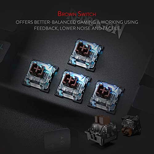 Redragon K580 Vata Rgb Led Backlit Mechanical Gaming Keyboard With Macro Keys & Dedicated Media Controls, Onboard Macro Recording (Brown Switches) #TOP4
