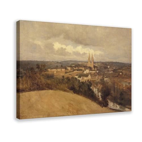 Impression sur toile Camille Corot Saint Lo, cadre de décoration haut de gamme