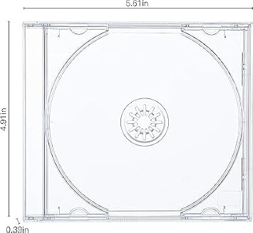 Maxtek 10.4 mm Standard Single Clear CD Jewel Case with Assembled Clear Tray, 25 Pack