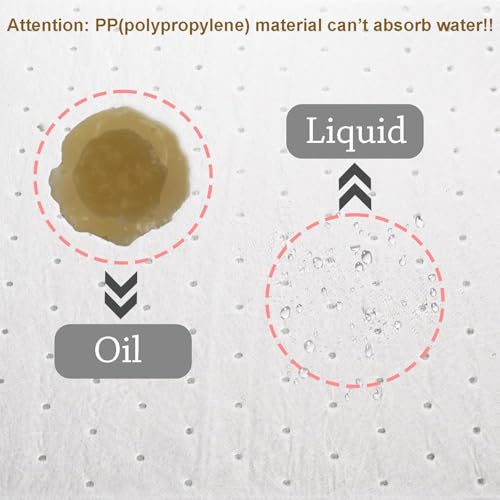 Image of Okllen 100 Pack Oil Absorbent Pads, Single Weight Dimpled Pad, Oil Spill Mat for Absorbing Protecting Home Garage Basement, 13 inchx10 inch, White