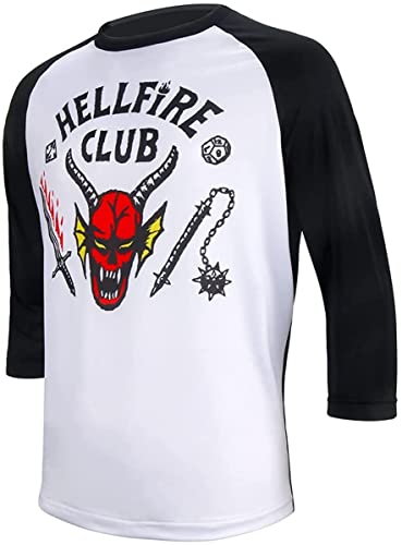 Fangren Hellfire Club T-shirt voor volwassenen, Stranger Things, driekwart mouwen, Halloween feestkostuum, zomer, shirt - Image 3
