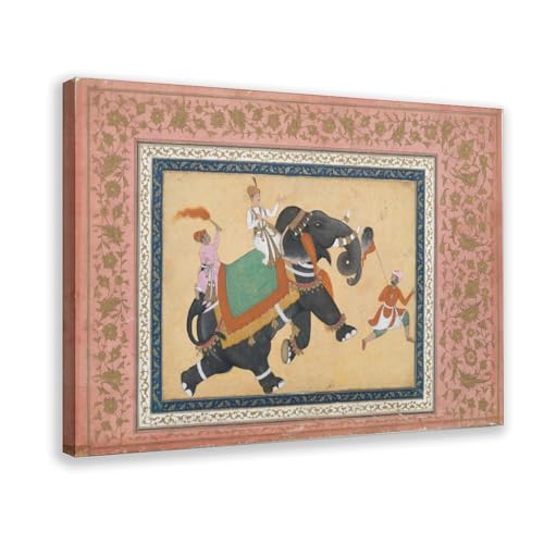 Cadre à suspendre éléphant indien Khem Karan poster décoration murale 61x91