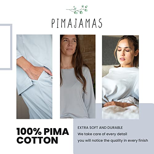 Pimajamas Pajamas For Women Lounge Sets For Women Grey Super Soft Pajama Set Pjs Made With 100% Peruvian Pima Cotton Womens Loungewear Sets Comfy Pajamas L #TOP3