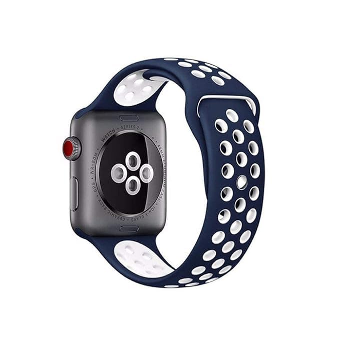 Image of TechMount Silicone Luxury Dotted Sports Watch Band Strap Compatible with Apple Watch Straps 42mm 44mm 45mm 46mm 49mm iWatch Ultra & SE & Series 8 /7 /6 /5 /4 /3 /2 /1 Breathable Replacement Strap