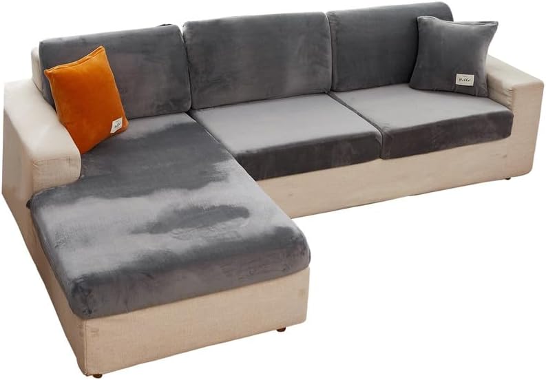 TOPCHANCES Fundas de cojín de terciopelo para sofá, universal, resistente al desgaste, funda seccional, fundas elásticas para sofá, protector de