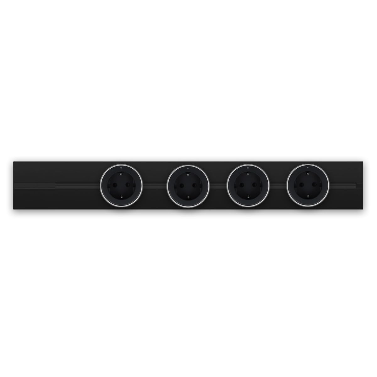Aufputz Steckdosenschienensystem Power Track 100cm & 4 Steckdosenmodule Schuko Schwarz
