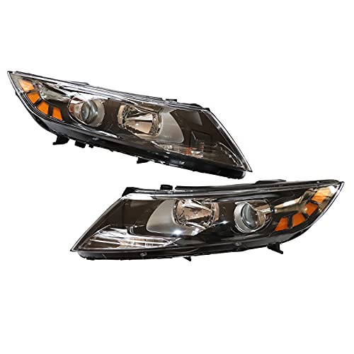 HIFMGHE For Kia Optima 2011 2012 2013 Halogen Headlight Assembly Left Driver Side and Right Passenger Side Front Headlamps Replacement OEM 921012T121 921022T121 Clear Lens (Pair)