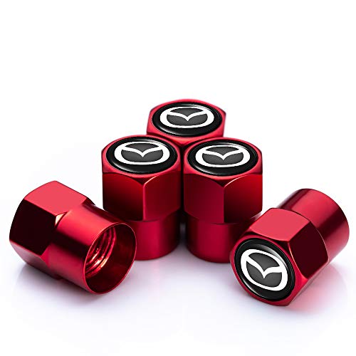 PATWAY 5 Pcs Metal Car Wheel Tire Valve Stem Caps for Mazda 3 Axela 6 ATENZA MX-5 CX-3 CX-4 CX-5 Logo Styling Decoration Accessories.