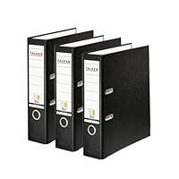 Original Falken 3er Pack PP-Color Ordner. Made in Germany. 8 cm breit DIN A4 schwarz Vegan Kunststoff-Ordner Ringordner Aktenordner Briefordner Büroordner Plastikordner Schlitzordner