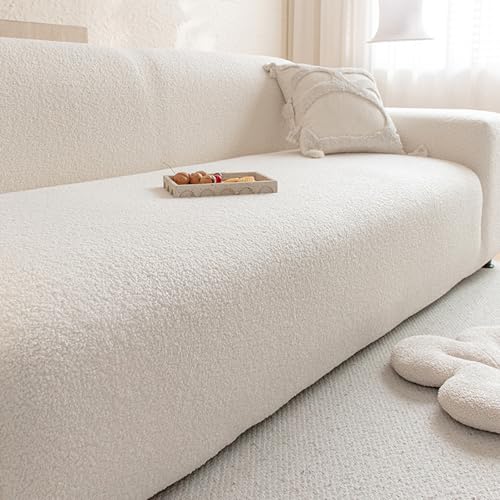 Housse de canapé extensible grand format 305 cm-360 cm couleur beige - 2