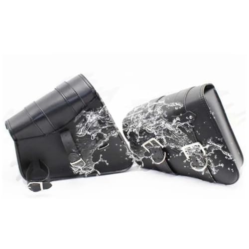 Sacoches latérales de moto pour XL883 et bagagerie cuir PU rigide pour voyage custom - 4