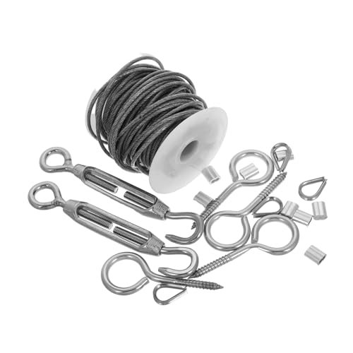 Cabilock Elegant Stainless Steel Wire Rope Kit 23pcs for Outdoor Lights Decor Swing Hanger and Heavy Duty Tension Security