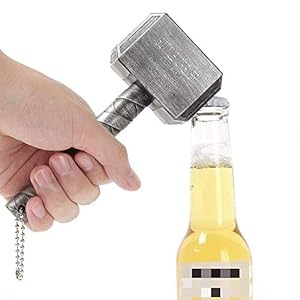 ASEOK Thor Hammer Fles Opener Bier Opener Big Perfect Gift Bar Wijn Mjolnir Bayram® Gold, Mjolnir Quake Bier Fles Opener…