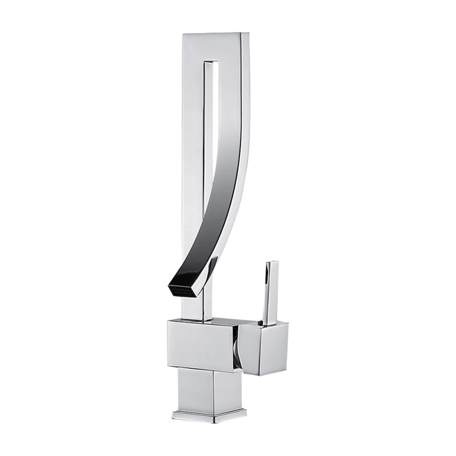 Bathroom Taps Waterfall, Hot and Cold Single Hole Taps for Bathroom Basin, Brass Single Lever Tap,Chrome
